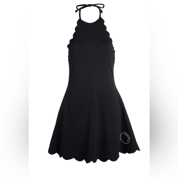 Marysia Black Halter Neck Scalloped Bianca Dress L - www.sanvalentin.cl